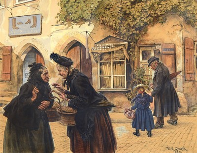 Fritz Graetz, 1875 Frankfurt/Main-1915 Serbien, Studium am Städel bei Hasselhorst und Kirchbach, sowie an der Akademie München bei Marr, hier: zwei ...