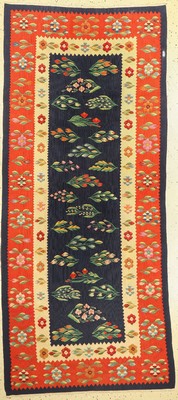 Bessarabian Kelim, Balkan, ca. 60 Jahre, Wolle auf Baumwolle, ca. 226 x 95 cm, EHZ: 2