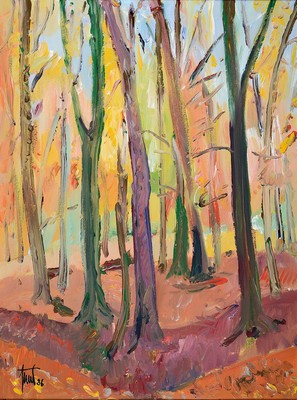Georg Günter Zeuner, 1923 Dresden-2011 Speyer, Herbstwald, Acryl auf Lwd, signiert und dat. 86, ca. 80x60cm, R. ca. 94x74cm