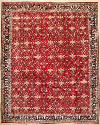 Seltener feiner Rosenbidjar, Persien, um 1960, Korkwolle, ca. 370 x 295 cm, EHZ:(Sehr guter Zustand)