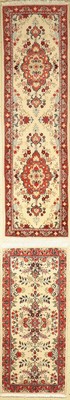 2 Lots Persische Sarogh, ca. 50 Jahre, Wolle auf Baumwolle, ca. 235 x 70 cm & ca. 150 x 70 cm, EHZ: 2