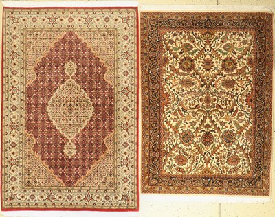 2 Lots Sarogh & Täbriz, Indien, ca. 40 Jahre, Wolle auf Baumwolle, ca. 185 x 127 cm, EHZ: 2(Sehr guter Zustand)