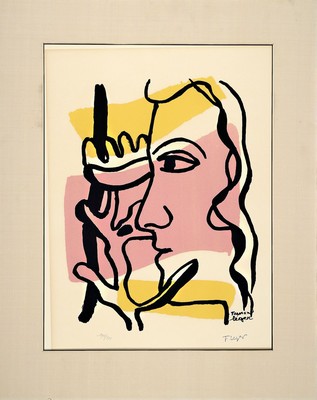 Fernand Leger, 1881-1955, Farblithographie, rechts unten Stempelsignatur, num. 194/500, ca. 54x40cm, Lichtrand