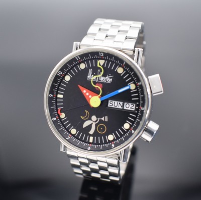 ALAIN SILBERSTEIN seltene Herrenarmbanduhr Modell Le Reveil, Frankreich um 2001, auf 500 Stück lim. Sondermodell, Automatik, Edelstahlgeh. inkl. ...