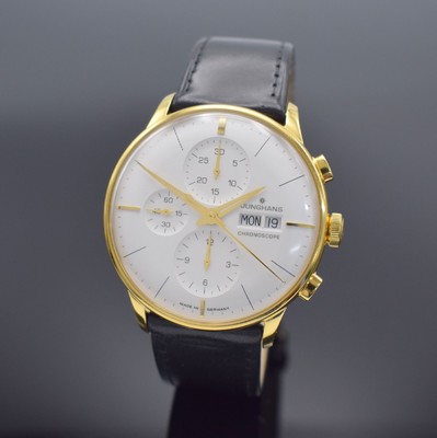 JUNGHANS Chronoscope auf 1500 Stück limitierter Armbandchronograph Referenz 027/7122.00, Automatik, verg. Edelstahlgeh. beids. vergl., Boden 5-fach ...