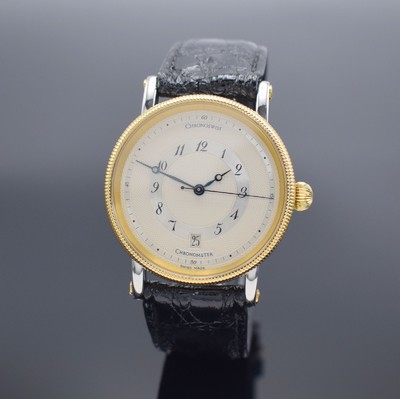 CHRONOSWISS Chronometer Herrenarmbanduhr, Automatik, Ref. CH 2822, Edelstahl/Gold kombiniert inkl. Lederband m. orig. Dornschl., beids. vergl., Boden ...