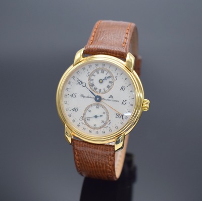 MAURICE LACROIX auf 999 Stück limitierte Herrenarmbanduhr Regulateur Referenz 53401, Handaufzug, verg. Metallgeh., beids. vergl., Boden aufgedr., ...