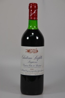 6 Flaschen, 1985, Chateau Lafitte Laguens, Premieres Cotes de Bordeaux, je 750 ml, 12,5% Vol., je Top Shoulder, unverkostet