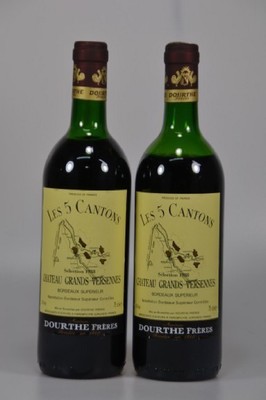 2 Flaschen, 1988 Chateau Grands Versennes, Les5 Cantons, Bordeaux, 750ml, 11,5% Vol., Mid Shoulder/Upper Mid Shoulder, unverkostet