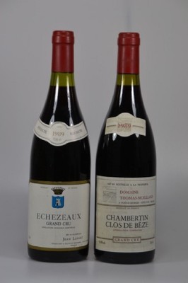 2 Flaschen Burgunder, Jahrgang 1989, 1x JeanLefort Echezeaux Grand Cru, Cote de Nuits und 1x Domaine Thomas Moillard, Chambertin Clos de Beze Grand ...