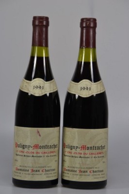 2 Flaschen, 1991 Domaine Jean Chartron, Clos du Cailleret, Puligny-Montrachet Premier Cru, 750ml, 13,5ml, Füllniveau 1,4/2 cm, unverkostet, Etikett ...