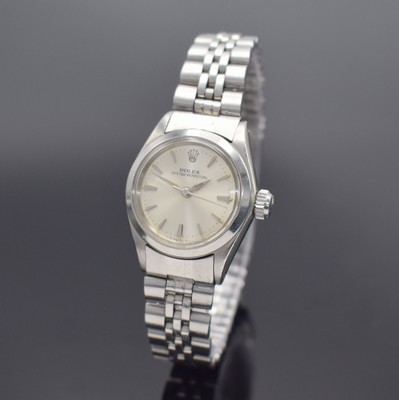 ROLEX Oyster Perpetual Damenarmbanduhr in Stahl, Schweiz um 1967, Automatik, verschr. Oystergeh. Ref. 6618/6623, glatte Lünette, orig. verschr. ...