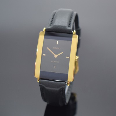 RADO Florence Armbanduhr Referenz 160.3670.2, Schweiz um 2005, quarz, verg. Geh., Boden 4-fach verschr., Saphirglas, neutr. Lederband m. orig. verg. ...