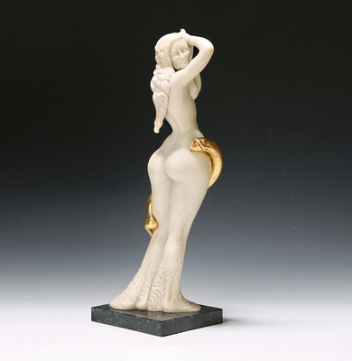 Ernst Fuchs, 1930-2015, Frau Lot, Polymerer Kunstguss auf Granitsockel, teilvergoldet, sign., num. 225/500, H. ca. 44 cm