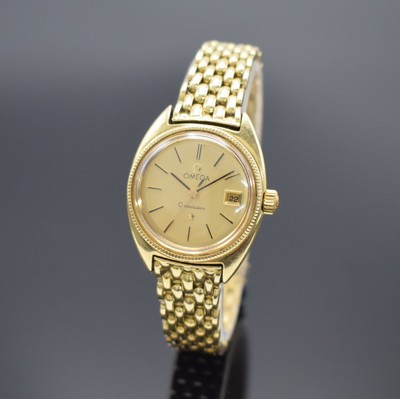 OMEGA Constellation seltene Damenarmbanduhr in GG 750/000, Schweiz um 1969, Automatik, Ref. 568011, 2-teil. Gehäuse, Boden geschr., orig. Krone & ...