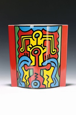 Keith Haring, Spirit of Art, Kunst Kollektion von Villeroy & Boch, komplette Serie aus drei Kunstobjekten, Centerpice, Sculpture und Box, Edition New ...