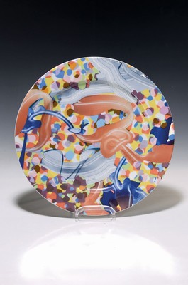 Frank Stella, geb. 1936, Künstlerteller Rosenthal, "Ceiling: Princess of Wales Theater 1996", num. 198/2000, D. 30.5cm