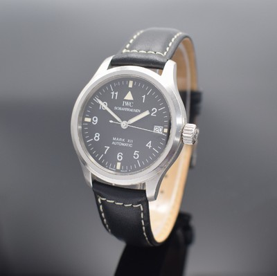 IWC Herrenarmbanduhr Mark XII "Die Fliegeruhr" Referenz 3241, Schweiz um 1992, Automatik, 2-teil. Edelstahlgeh. inkl. Lederband m. ...