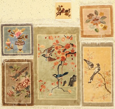 6 Lots Seiden Poschtis, China, ca. 50 Jahre, reine Naturseide, ca. 79 x 46 cm, EHZ: 2