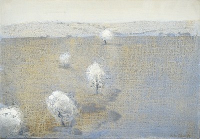 Dieter Stöver, 1922 Odenburg - 1984 Schlegldorf b. Lengries, "Luni", Acryl/Lwd, signiert, rückseitig bezeichnet auf Keilrahmen und ...