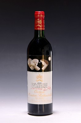 1 Flasche 1986 Chateau Mouton Rothschild, Pauillac, 750ml, 12,5% Vol., Top Shoulder, unverkostet, 100 Parker-Punkte, laut Parker ein ...