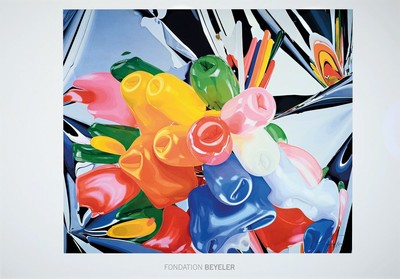Jeff Koons, geb. 1955, "Tulips", Offset-Lithografie, handsign., dat., Hrsg. Fondation Beyeler, Basel 2012, unter Plexiglas gerahmt, gesamt ...