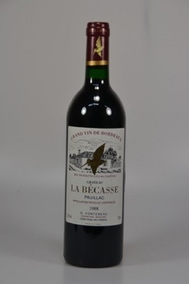 6 Flaschen Chateau La Becasse, verschiedene Jahrgänge, Pauillac, 2x 1988, 2x 1989, 2x1990, je 750ml, 12,5% Vol., mind. Into Neck, unverkostet,