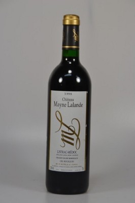 5 Flaschen 1998 Chateau Mayne Lalande, Listrac-Medoc, Cru Bourgeois, je 750ml, 12,5% Vol., mind. Into Neck, unverkostet