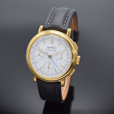 EBERHARD & Co. auf 399 Stück limitierter Schaltradchronograph, Handaufzug, Schweiz um 1988, verg. Metallgeh., Boden m. Monogramm HK & Glasrand ...