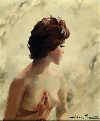 Igor Talwinski, 1907 Warschau - 1983, polnischer Maler, Frauenakt, Öl/Lwd, re.u. signiert, 55 x 46 cm, Rahmen, ca. 68 x 59 cm