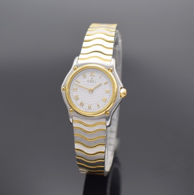EBEL Damenarmbanduhr Sport Classique Referenz 1157111, Schweiz um 1995, quarz, Edelstahl/Gold komb. inkl. Wellengliederband m. Faltschl., Lünette ...