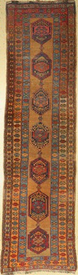 Antiker Meschgin, Persien, um 1900, Wolle auf Wolle, ca. 340 x 100 cm, EHZ: 3-4