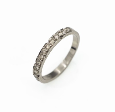 18 kt Gold Brillant-Ring, WG 750/000, 15 Brillanten 0,50 ct get.Weiß-Weiß/si-p, RW 55, ca. 2.7 g