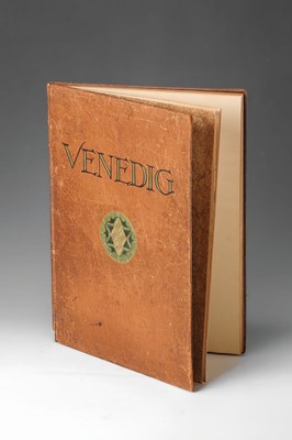 Hermann Struck/Robert Hammerling, "Venedig", Verse, 23 Radierungen von Hermann Stuck, alle signiert, 6 x Blattgröße, Ledereinband, ...