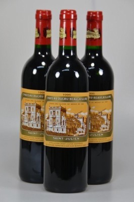 3 Flaschen 1995 Chateau Ducru-Beaucaillou, Saint-Julien, je 750ml, 13% Vol., High Fill, unverkostet, 94 Parker-Punkte