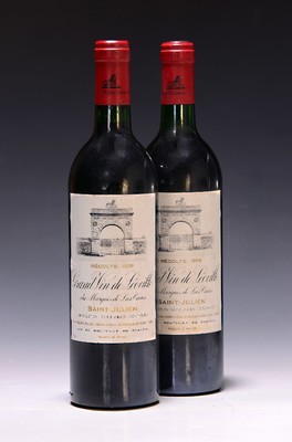 2 Flaschen 1986 Chateau Leoville-Las Cases, Grand Vin de Leoville du Marquis Du Las Cases, Saint-Julien, je 750ml, 13% Vol., Top Shoulder/Into Neck, ...