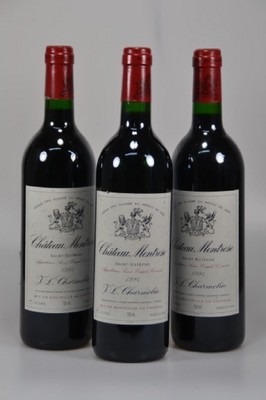 3 Flaschen 1994 Chateau Montrose, J.-L. Charmolue, Saint-Estephe, Grand Cru-Classe, je 750ml, 12,5% Vol., High Fill, unverkostet, 91 Parker-Punkte