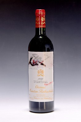 1 Flasche 1996 Chateau Mouton Rothschild, Pauillac, Grand Cru Classe, 750ml, 12,5% Vol.,mind. Into Neck, unverkostet, 97 Parker-Punkte