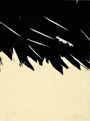 Günther Uecker, geb. 1930, Holzschnitt auf feinem Japanpapier, handsigniert und num. 9/50, aus 1986, Trockenstempel der Erker Galerie St. Gallen, ...