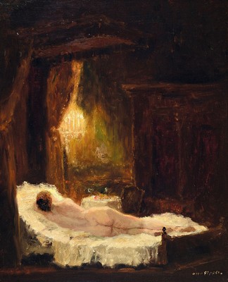 Otto Pippel, 1878 Lodz - 1960 Planegg, 1896 Studium in Straßburg und an den Akademien Karlsruhe und Dresden, atmosphärisch beleuchtete ...