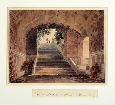 Jean Lubin Vauzelle, 1776 Angerville-la-Gate - 1839 Paris, Schüler des Architekturmalers Hubert Robert u. Jean Charles Nicaise Perrin, hier: ...