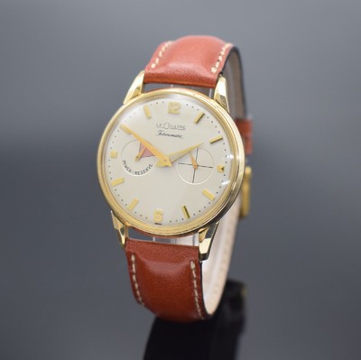 LeCoultre Futurematic Herrenarmbanduhr, Schweiz f. US-Markt um 1960, Hammerautomatik, 2-teil. Geh. in 10k gold filled, Boden aufgedr., silb. rest. ...