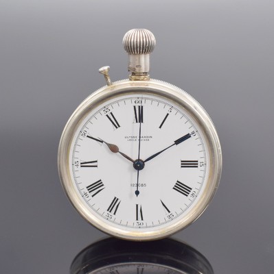 ULYSSE NARDIN H.S.2 seltene Chronometer Beobachtungsuhr der britischen Marine, Schweiz um 1943, verschr. Sterlingsilbergeh. in Holzbox, glattes Geh., ...