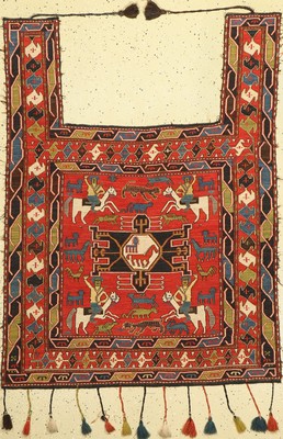 Shahsawan Pferdedecke, Persien, um 1930/1940, Wolle auf Wolle, ca. 137 x 100 cm, EHZ:(Guter Zustand)