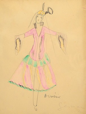 Charles Gesmar, 1900 Nancy-1929 Paris, bekannter französischer Bildender Künstler, speziell Modezeichnungen Art deco in Paris, u.a. vertreten in ...