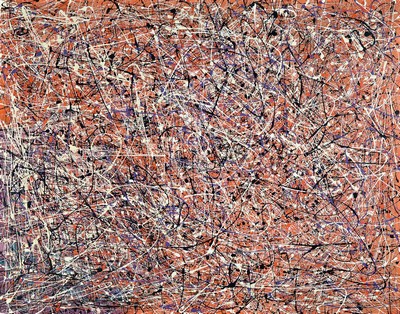 Stahl, unbekannter Künstler um 1950/70, "Action Painting/Drip Painting a la Jackson Pollock", ÖL/Acryl/Hartfaserplatte, sign., R., ca. ...