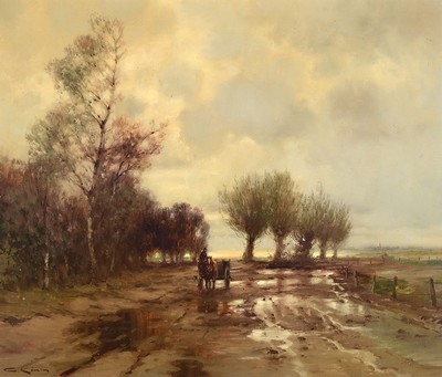 Günter König, 1926 Gießen-2007 ebenda, bekannter deutscher Landschaftsmaler im Stil der Düsseldorfer Schule, "Winterlandschaft mit ...