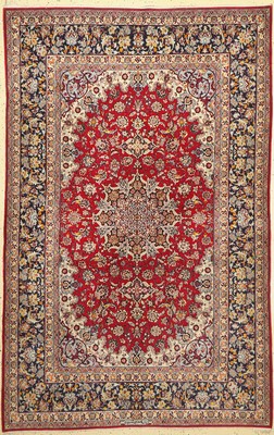 Esfahan fein, signiert, (Ghafarian), Persien, ca. 50 Jahre, Korkwolle mit und auf Seide, ca. 250 x 160 cm, ca. 1,0 Mio. Kn/qm, EHZ: 2