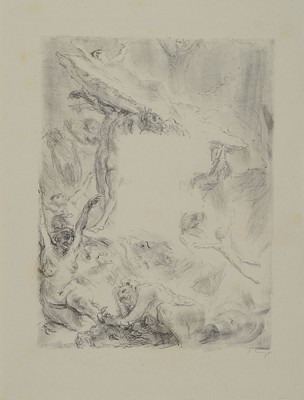 Konvolut aus 11 Original-Lithographien, Max Slevogt, 1868 Landshut - 1932 Leinsweiler, Lithographien zu Bühnenentwürfen zu Goethes Faust, Zweiter ...