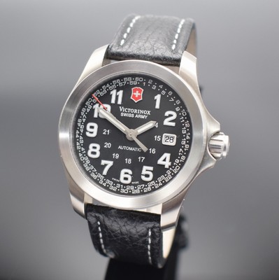 VICTORINOX Swiss Army Ground Force Herrenarmbanduhr in Titan, Schweiz um 2010, Automatik, Ref. V.25790, beids. vergl. Geh., Boden & Krone verschr., ...